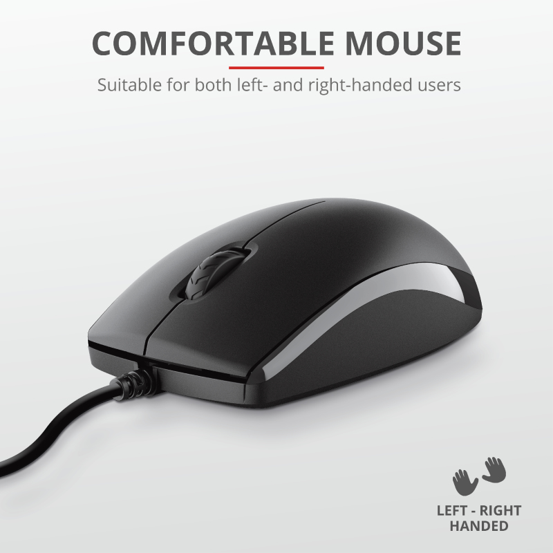 Keyboard Primo - USB - Black - Azerty Belgian And Mouse Set With Warranty 5 Years