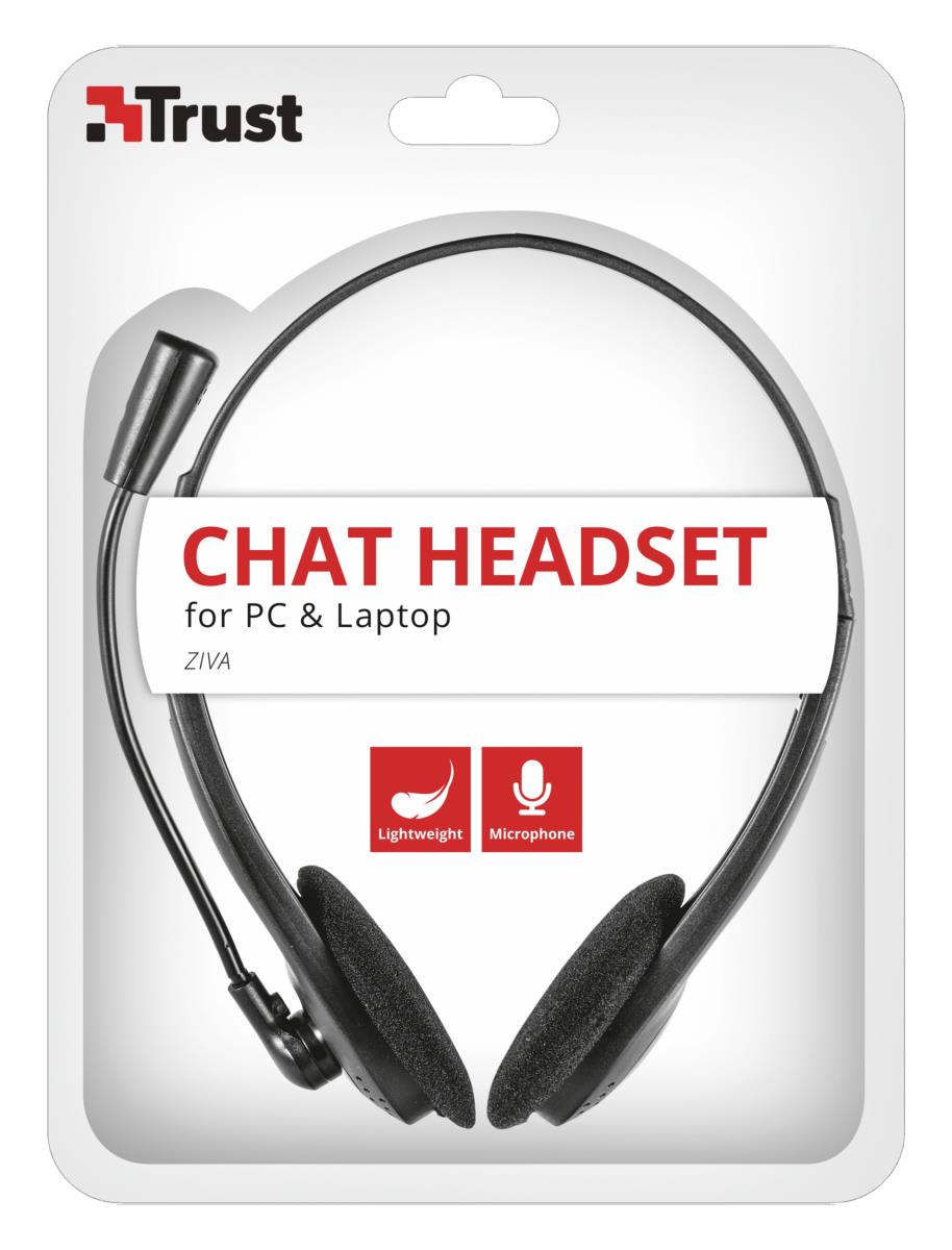 Headset -  Ziva Chat - 3.5mm - Wired - Black