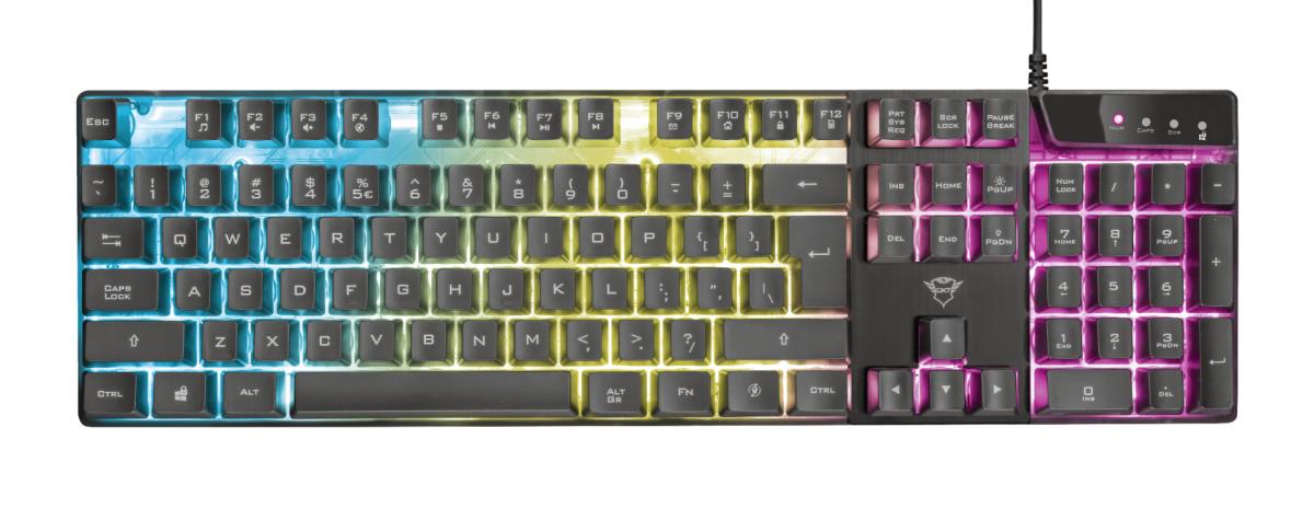 Keyboard Gxt 835 Azor Illuminated - USB - Black - Qwertzu German