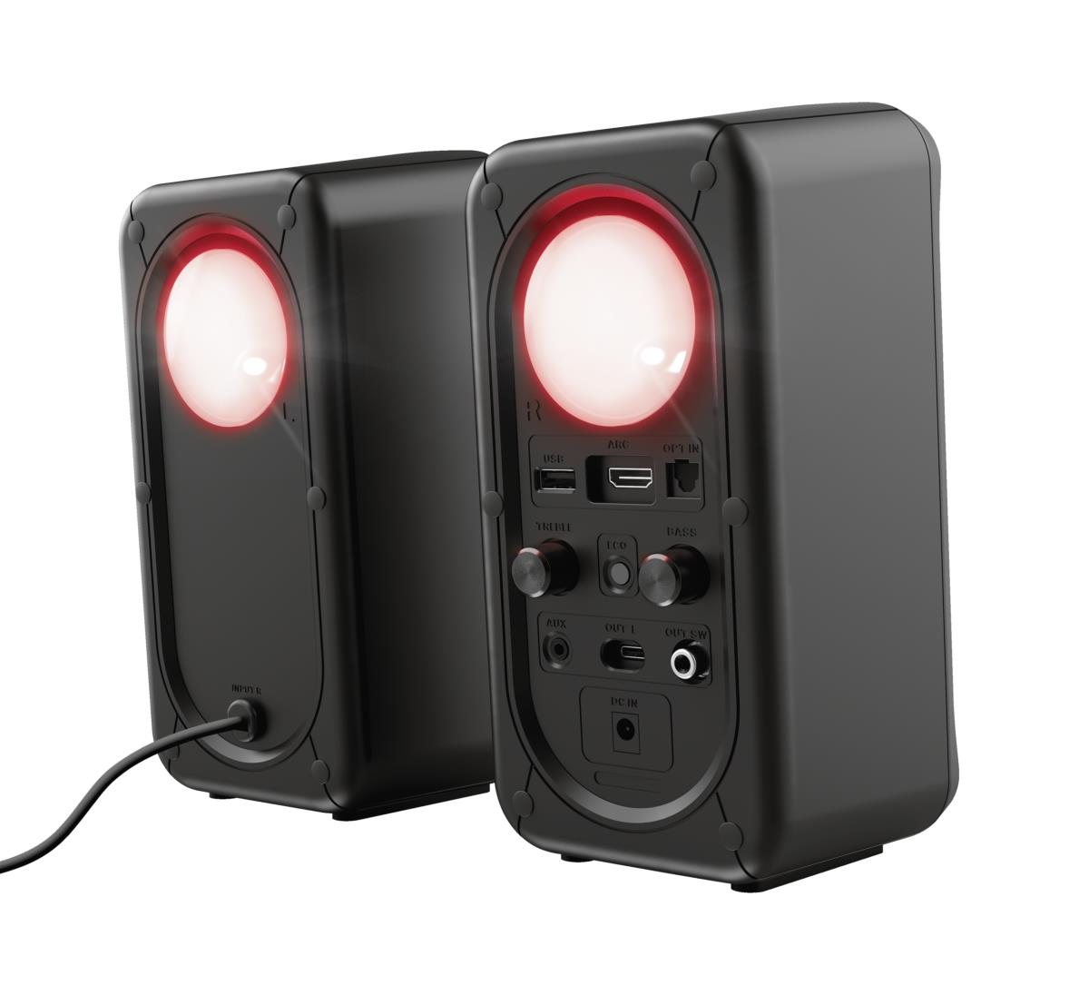 Speaker Gxt 635 Rumax Multiplatform RGB 2.1 - Bluetooth - Wireless - Black