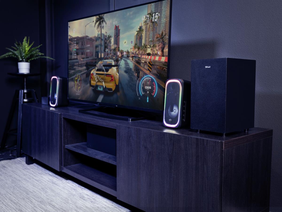 Speaker Gxt 635 Rumax Multiplatform RGB 2.1 - Bluetooth - Wireless - Black