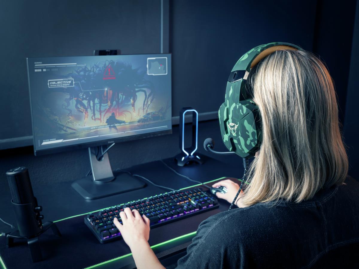 Headset - Gxt 323c Carus Gaming - Stereo 3.5mm - Wired - Jungle Camo