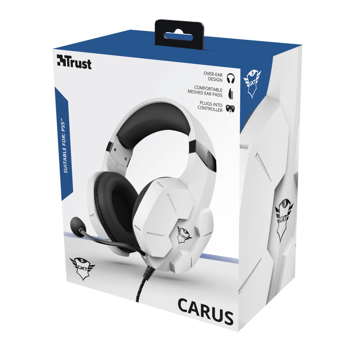 Headset - Gxt 323w Carus Gaming - Stereo 3.5mm - Wired - White For Ps5