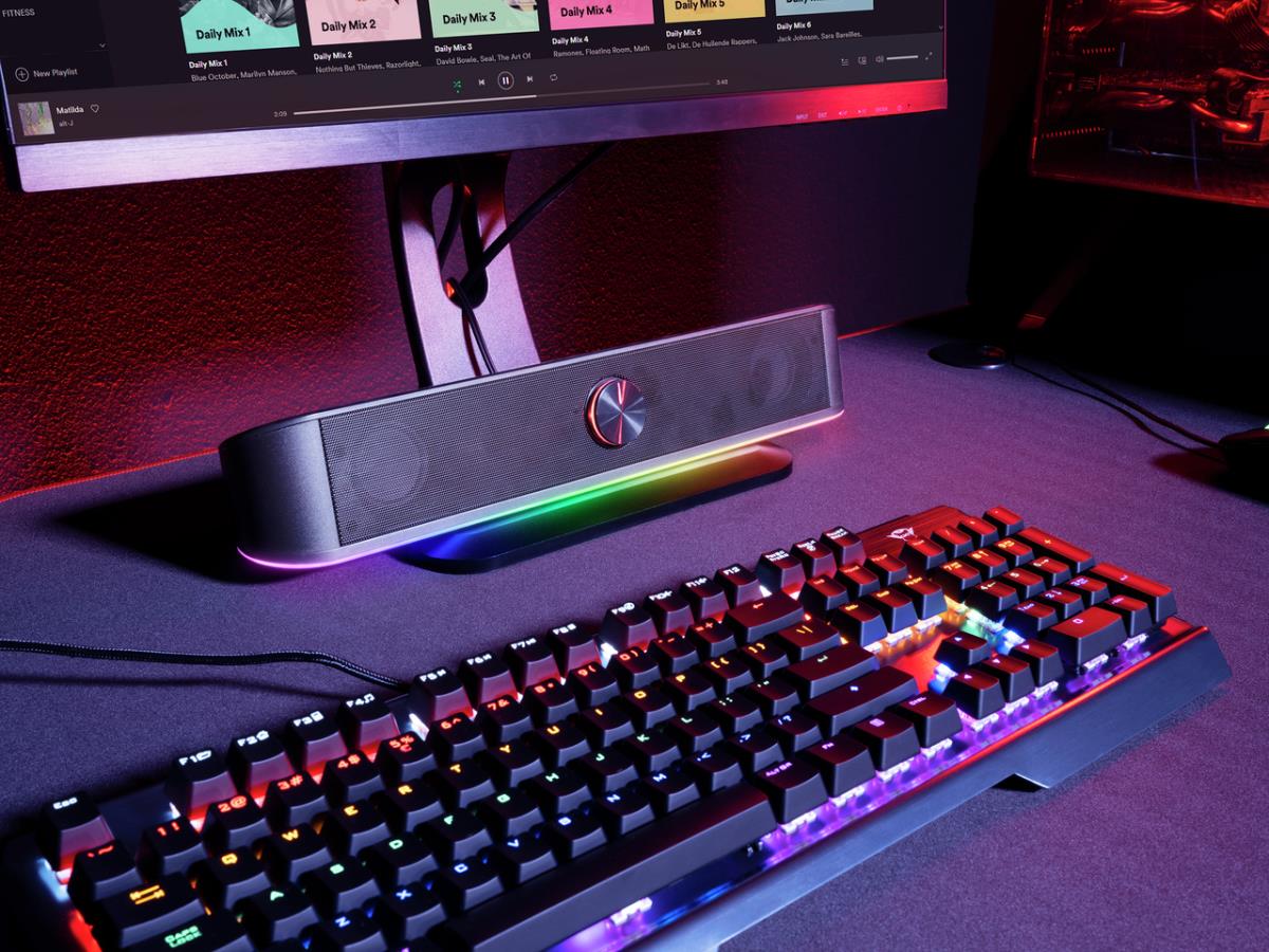 Soundbar - Gxt 619 Thorne RGB Illuminated - USB - 3.5mm - Wired - Black