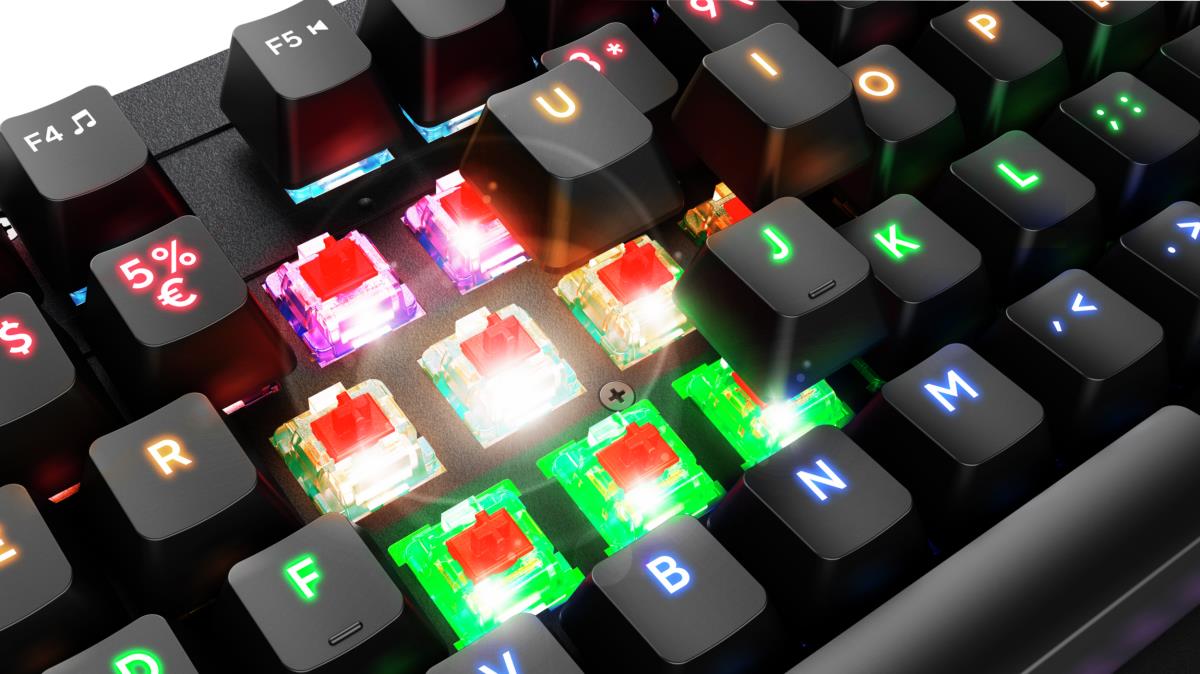 Keyboard Gxt 863 Mazz Mechanical - USB - Black - Qwerty Uk