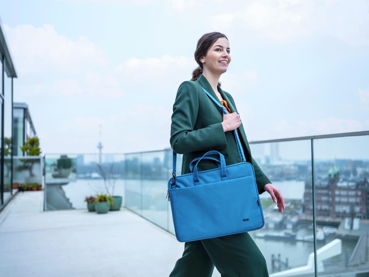 Bologna Slim Laptop Bag For 16in Eco Laptops Blue With 5 Years Warranty