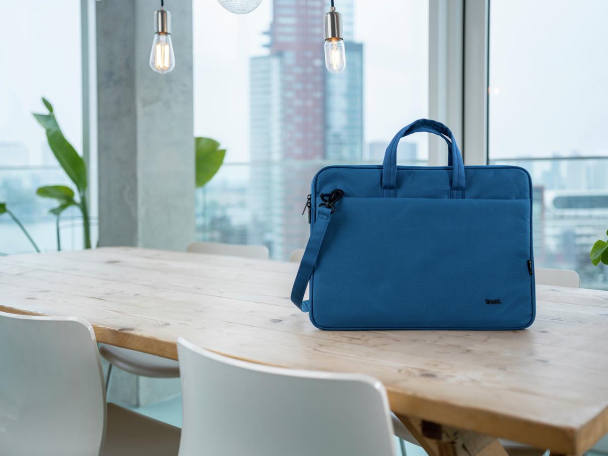 Bologna Slim Laptop Bag For 16in Eco Laptops Blue With 5 Years Warranty