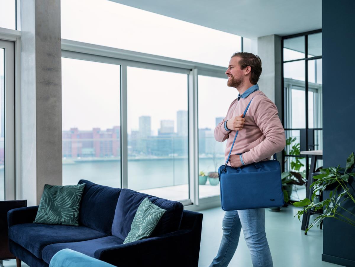 Bologna Slim Laptop Bag For 16in Eco Laptops Blue With 5 Years Warranty