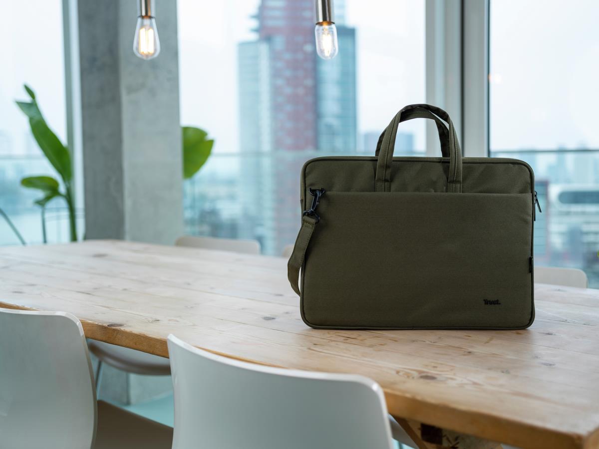 Bologna Slim Laptop Bag For 16in Eco Laptops Green