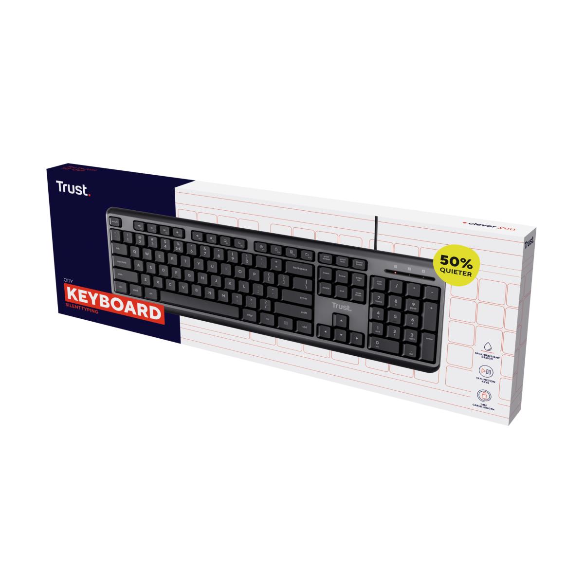 Keyboard Ody - Silent - Wired Black - Qwerty Us / Int''l