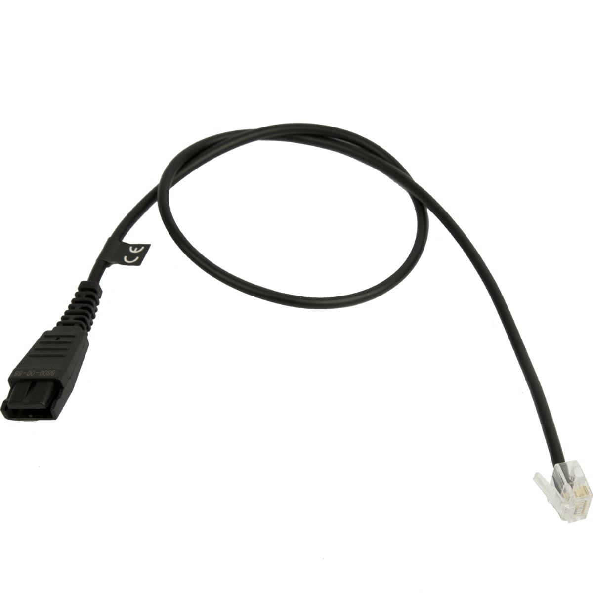 Quick Disconnect (QD) to Modular (RJ) Straight Bottom Cord 0.5m