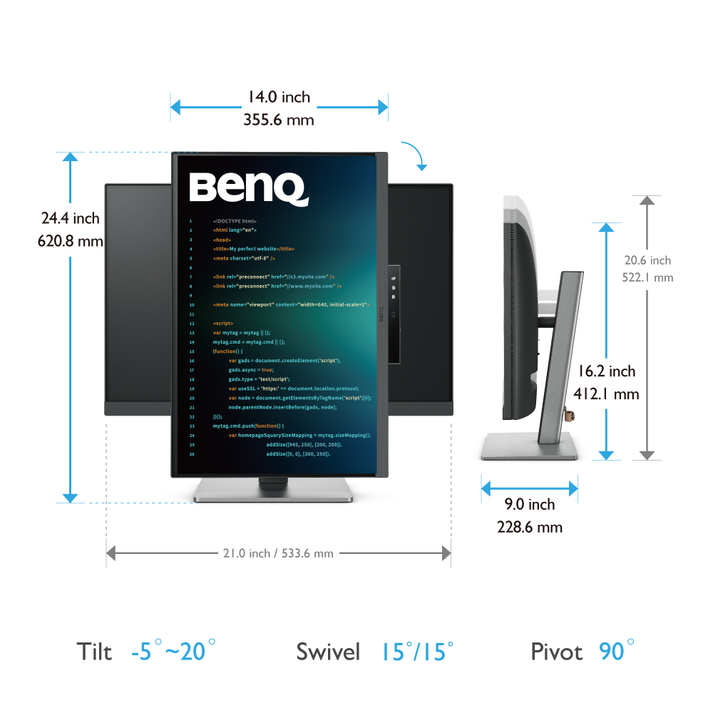 Desktop Monitor - Rd240q - 24in - 2560x1600 (wqxga) - Black