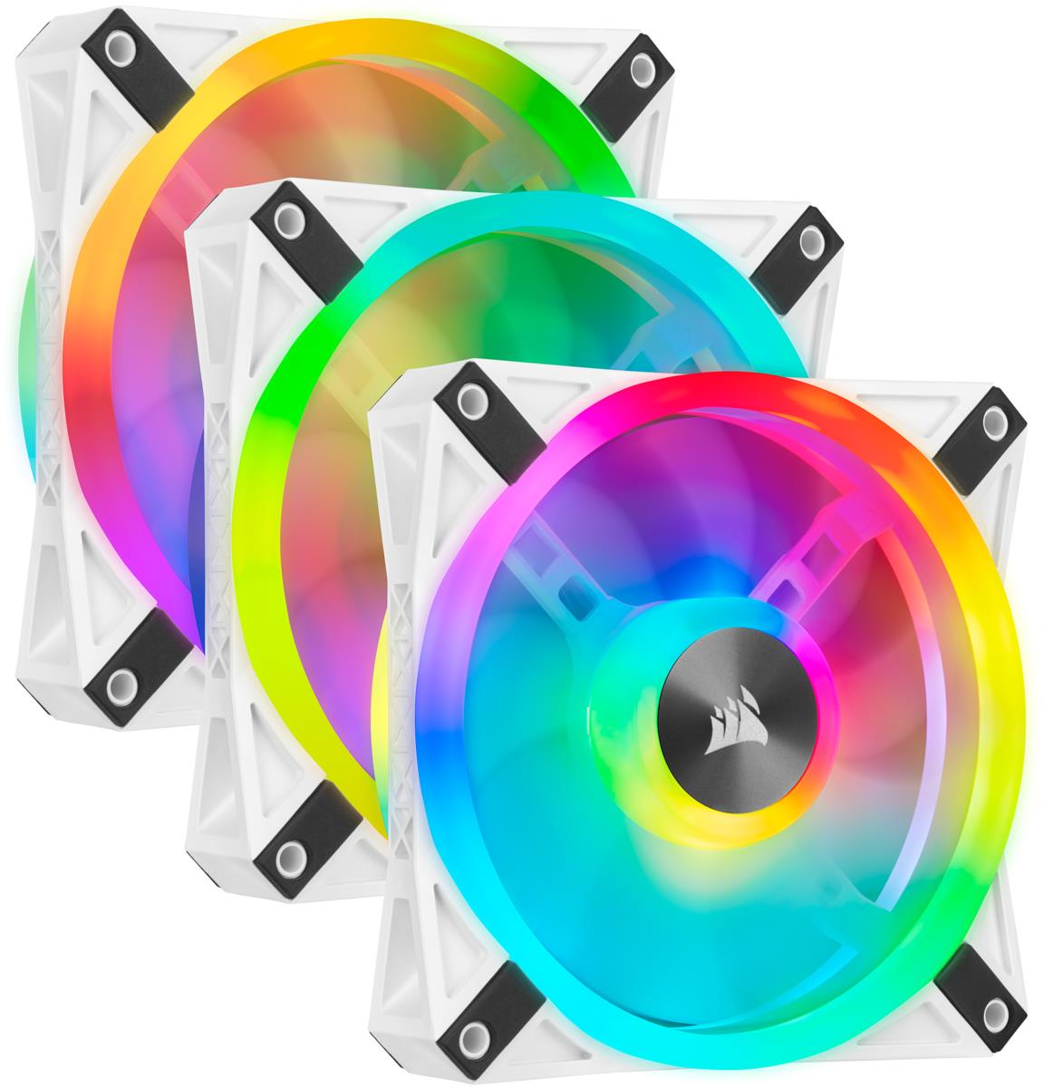 Led Fan - Ql Series White Ql120 RGB 120mm RGB Triple Pack With Lighting Node Core