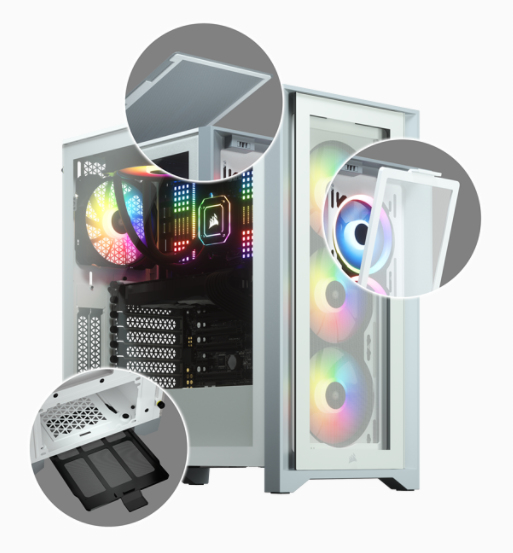 Icue 4000x - RGB Tempered Glass Mid-tower ATX Case - White