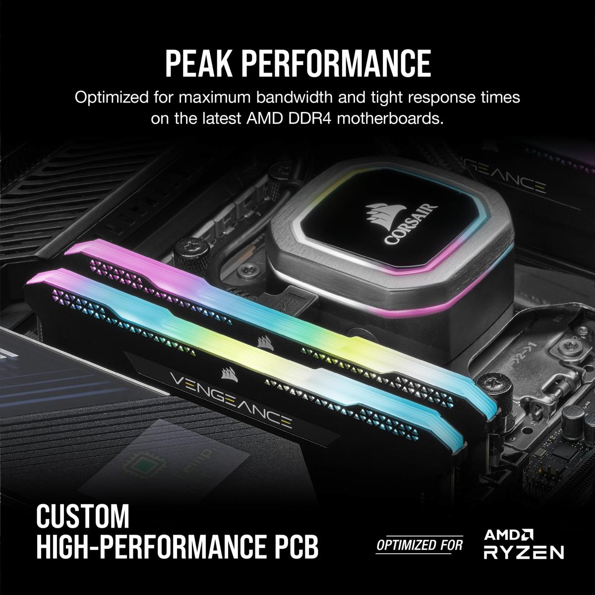 Memory 32GB Ddr4 3600MHz C18 (2x16gb) Vengeance RGB Pro Black (cmh32gx4m2z3600c18)