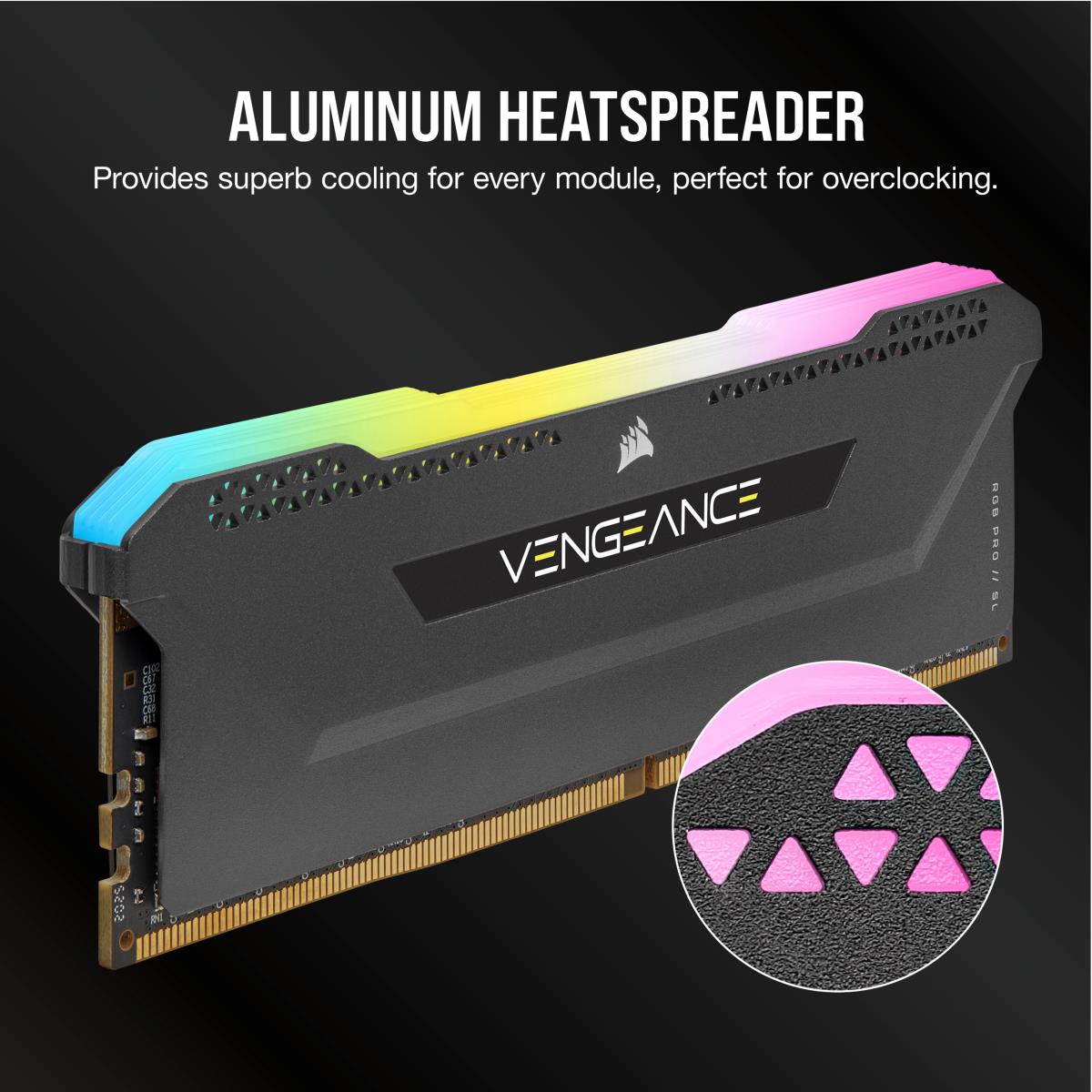 Memory 32GB Ddr4 3600MHz C18 (2x16gb) Vengeance RGB Pro Black (cmh32gx4m2z3600c18)
