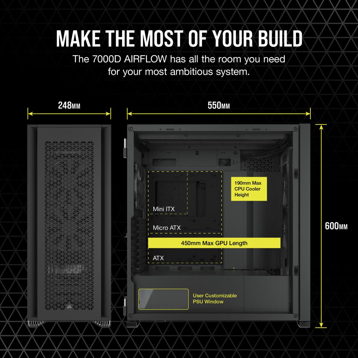 7000d - Airflow Full-tower ATX Pc Case - Black