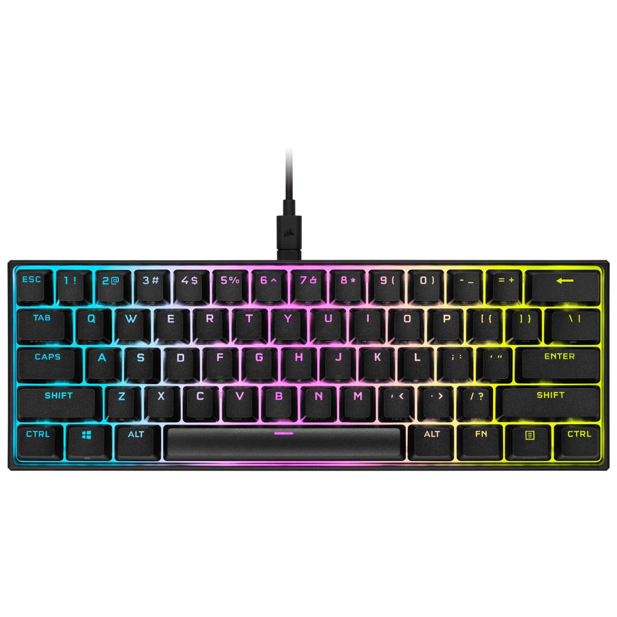 Gaming Keyboard - K65 RGB Mini 60% Mechanical - Cherry Mx Red Qwerty Be