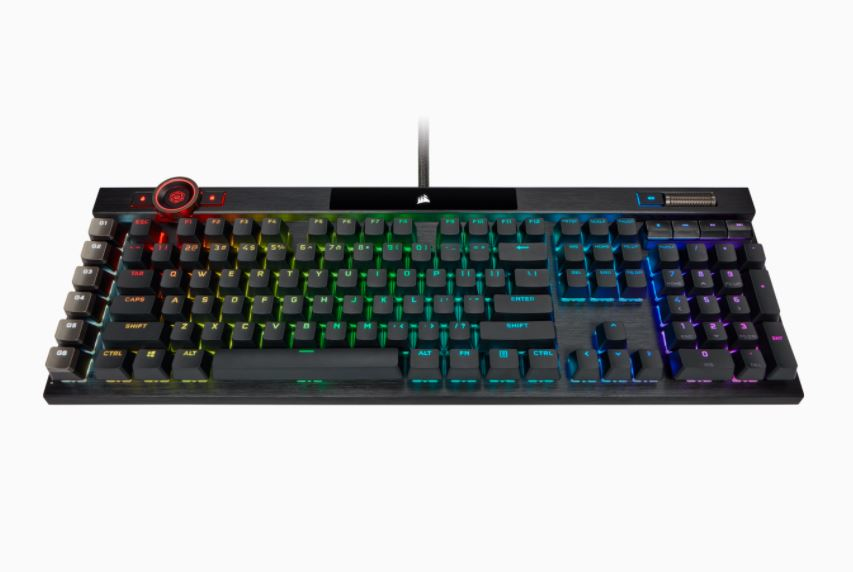 Gaming Keyboard - K100 RGB Optical-mechanical - Corsair Opx Switch - Black Qwerty Us