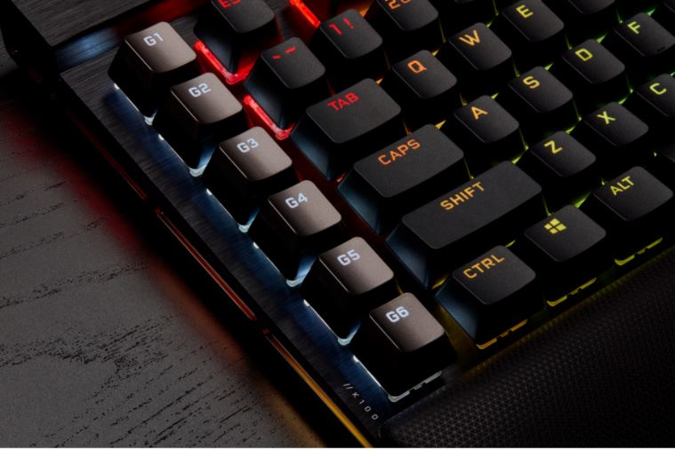Gaming Keyboard - K100 RGB Optical-mechanical - Corsair Opx Switch - Black Qwerty Us