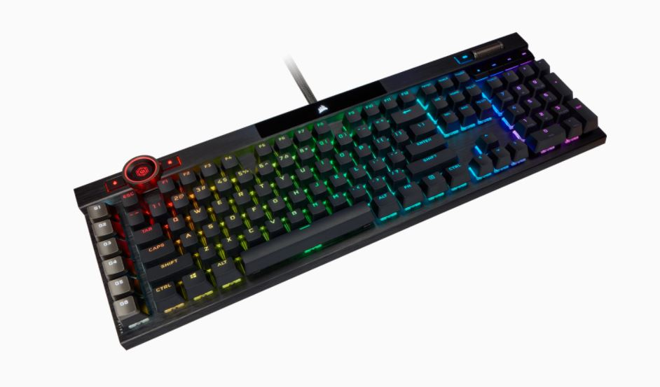 Gaming Keyboard - K100 RGB Optical-mechanical - Corsair Opx Switch - Black Qwerty Us
