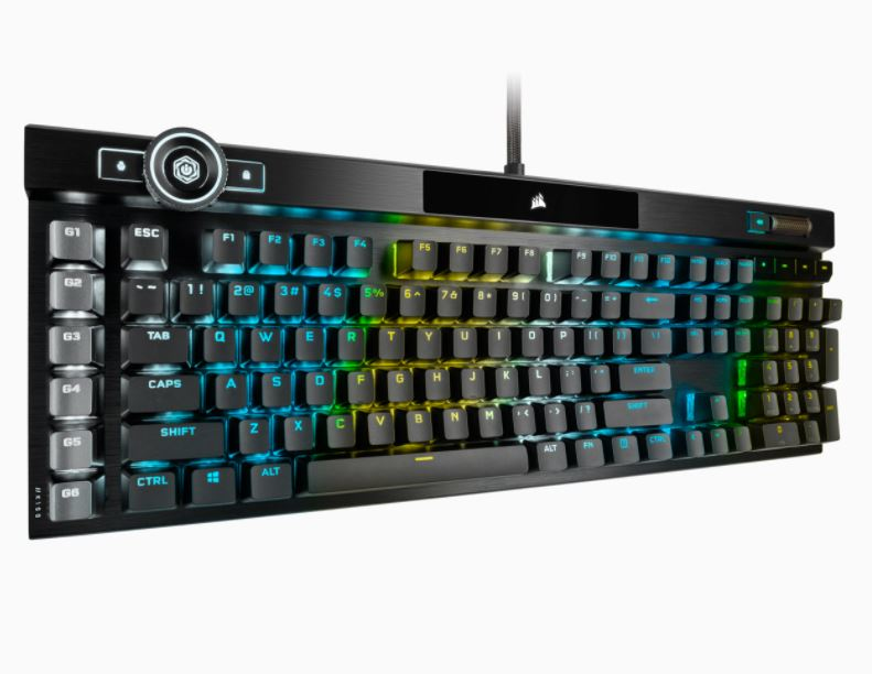 Gaming Keyboard - K100 RGB Optical-mechanical - Corsair Opx Switch - Black Qwerty Us