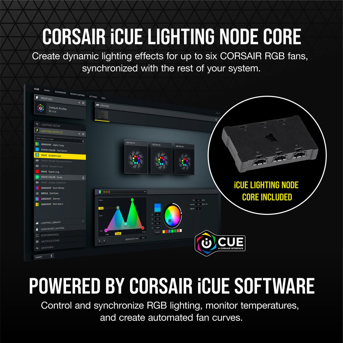 Led Fan - Sp Series Sp120 RGB Elite 120mm RGB With Airguide Triple Pack With Lighting Node Core