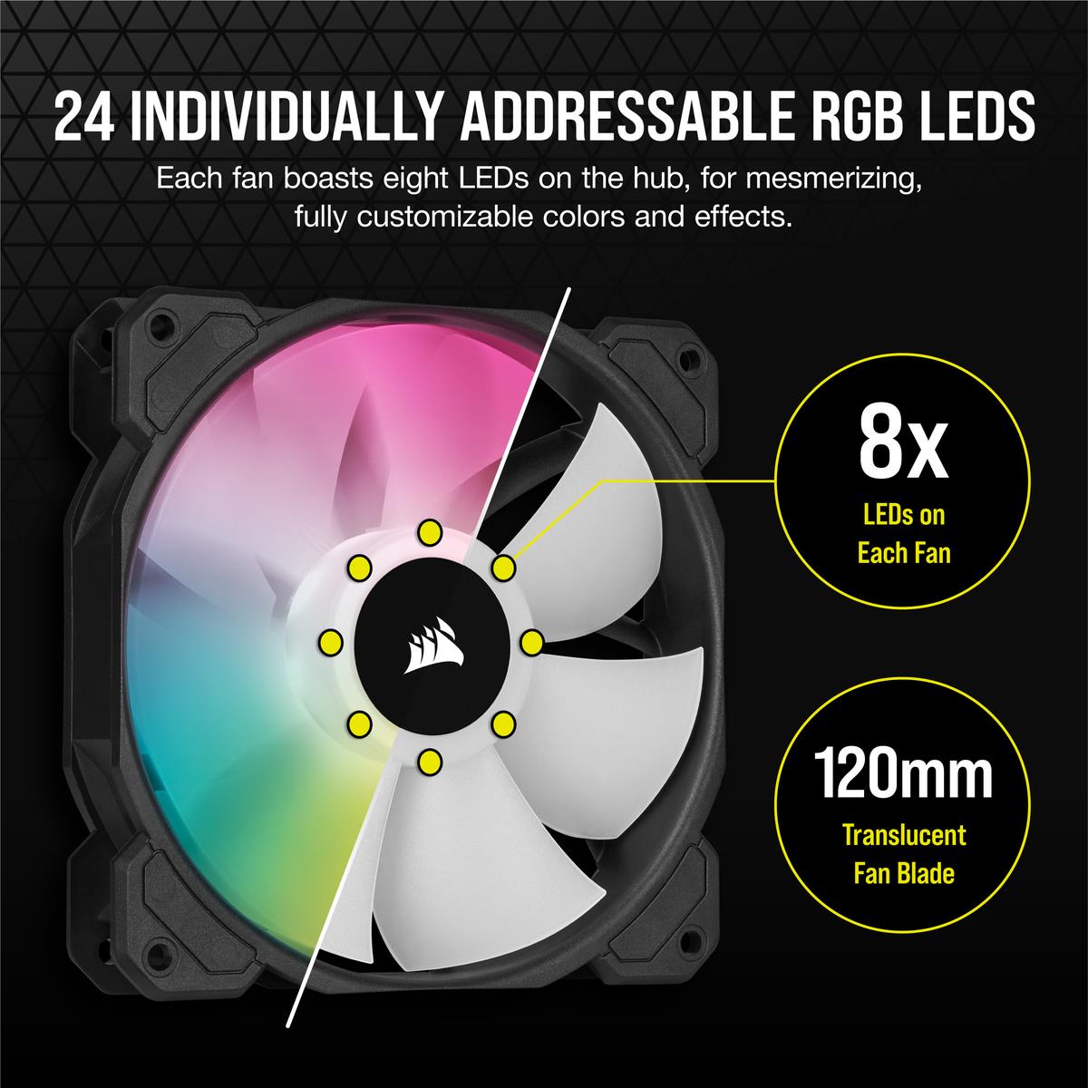 Led Fan - Sp Series Sp120 RGB Elite 120mm RGB With Airguide Triple Pack With Lighting Node Core