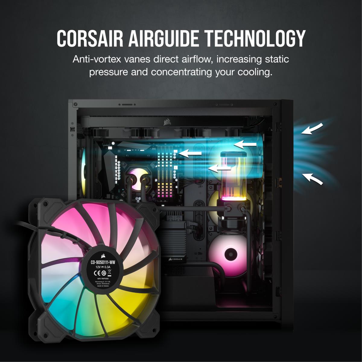 Led Fan - Sp Series Sp140 RGB Elite 140mm RGB With Airguide Dual Pack With Lighting Node Core