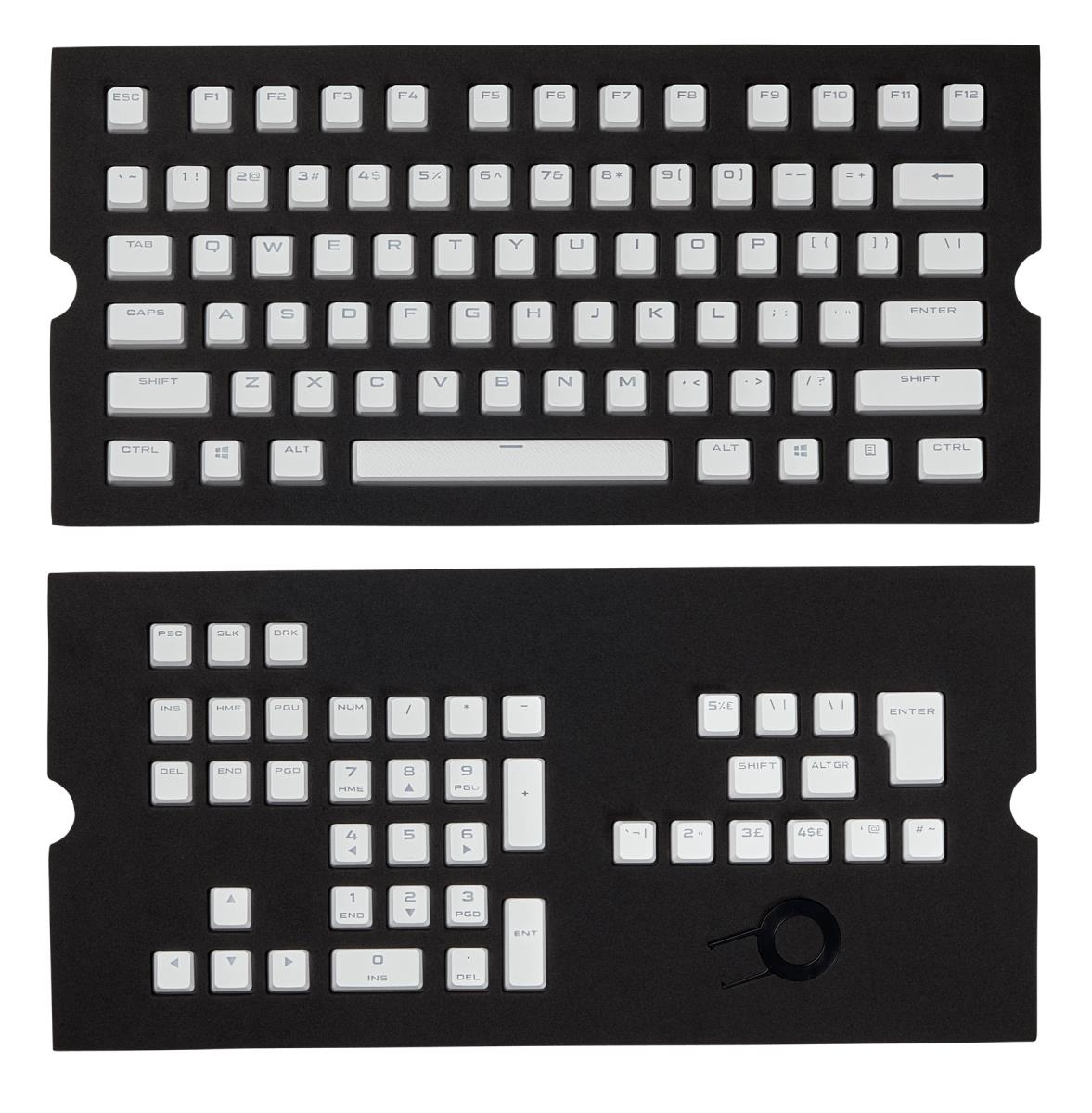 Gaming Pbt Double-shot Keycaps Full 104/105-keyset White