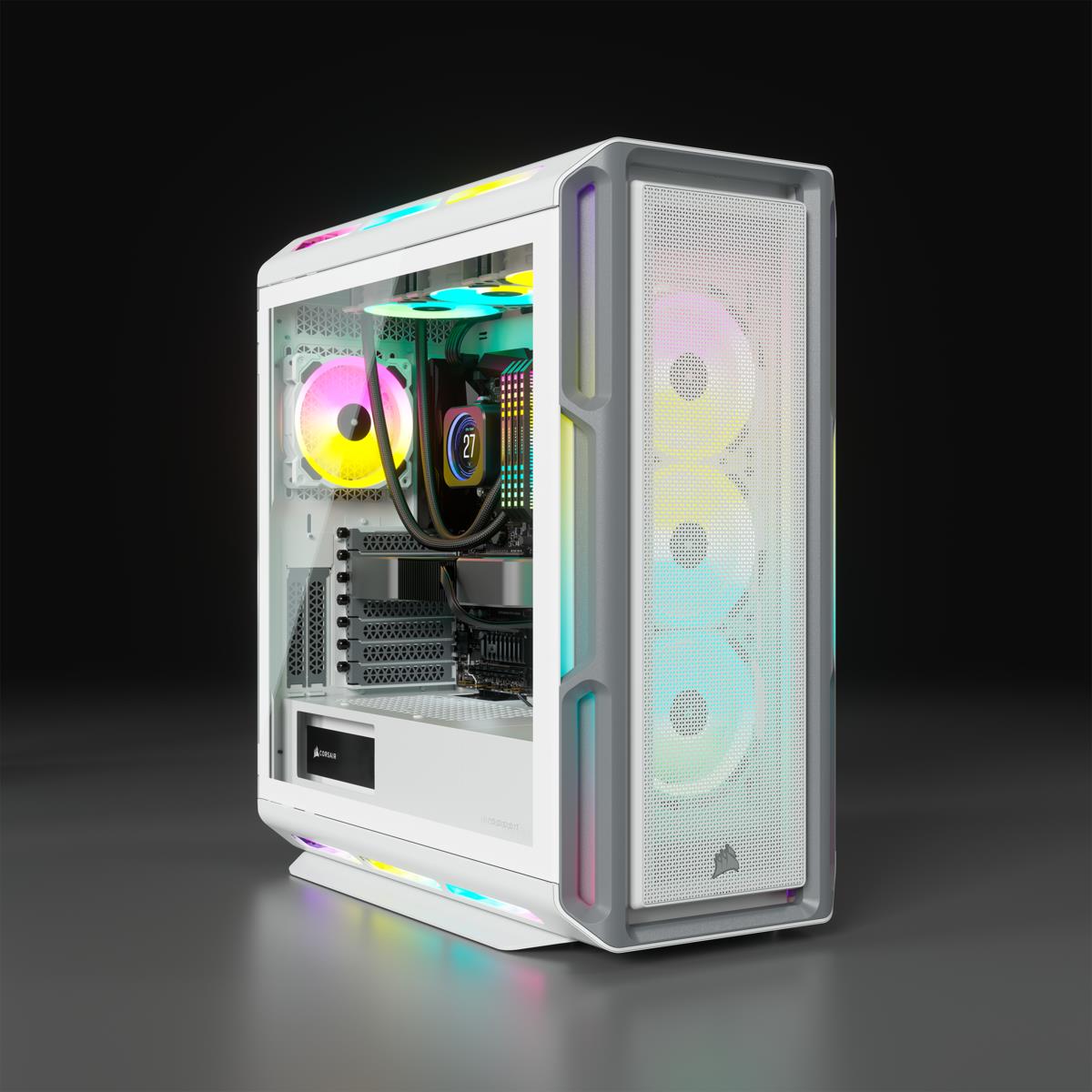 Mid-tower ATX Pc Case - Icue 5000t - RGB Tempered Glass - White