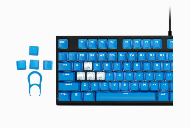 Pbt Double-shot Pro Keycaps - 104-keyna Layout  ELGAto Blue Qwerty