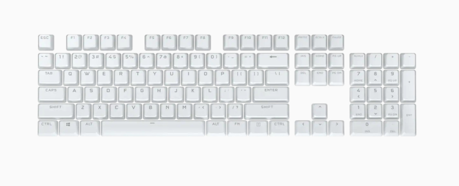 Pbt Double-shot Pro Keycaps - 104-keyna  Arctic White Qwerty