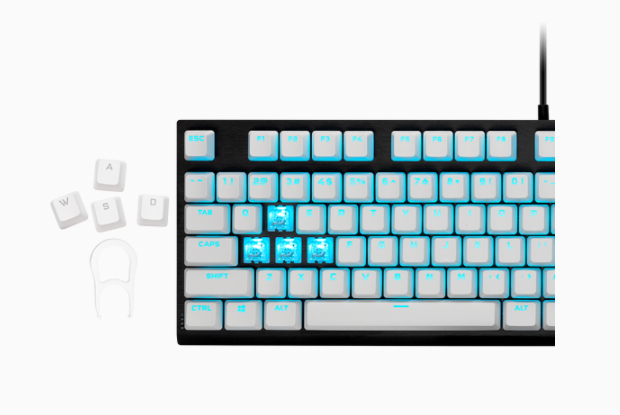 Pbt Double-shot Pro Keycaps - 104-keyna  Arctic White Qwerty