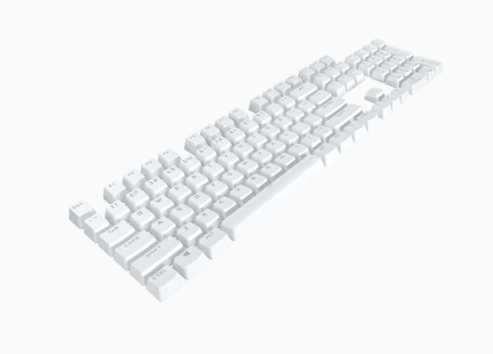 Pbt Double-shot Pro Keycaps - 104-keyna  Arctic White Qwerty
