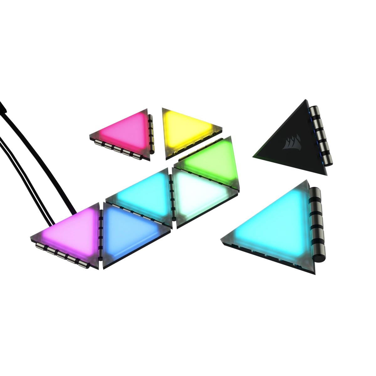 Icue Lc100 Case Accent Lighting Panels - Mini Triangle - 9x Tile Expansion Kit
