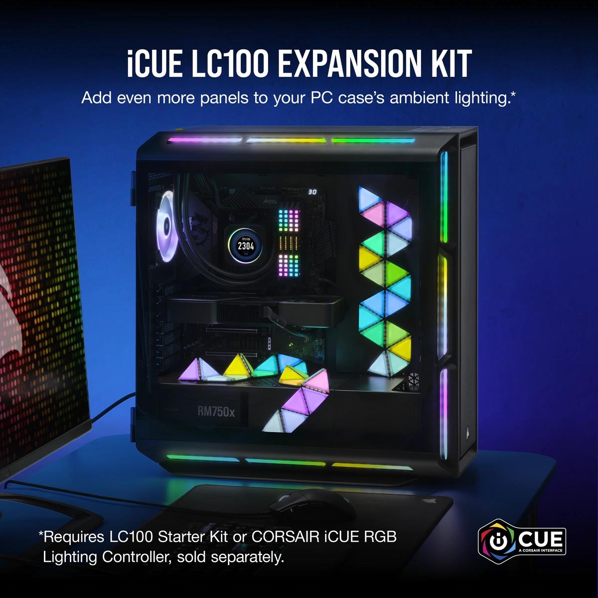 Icue Lc100 Case Accent Lighting Panels - Mini Triangle - 9x Tile Expansion Kit