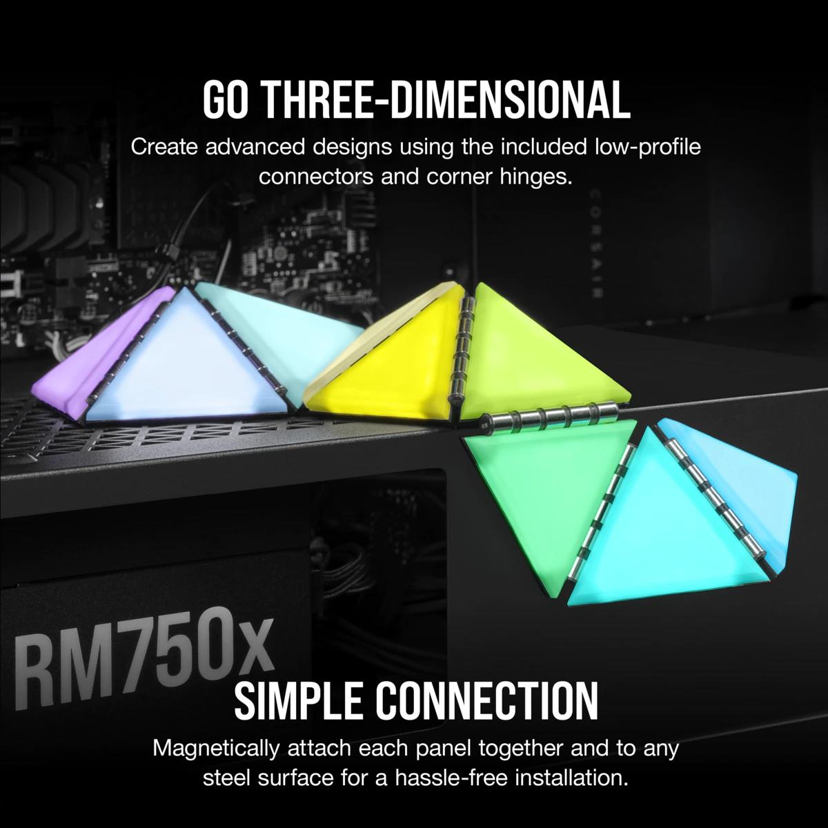 Icue Lc100 Case Accent Lighting Panels - Mini Triangle - 9x Tile Expansion Kit