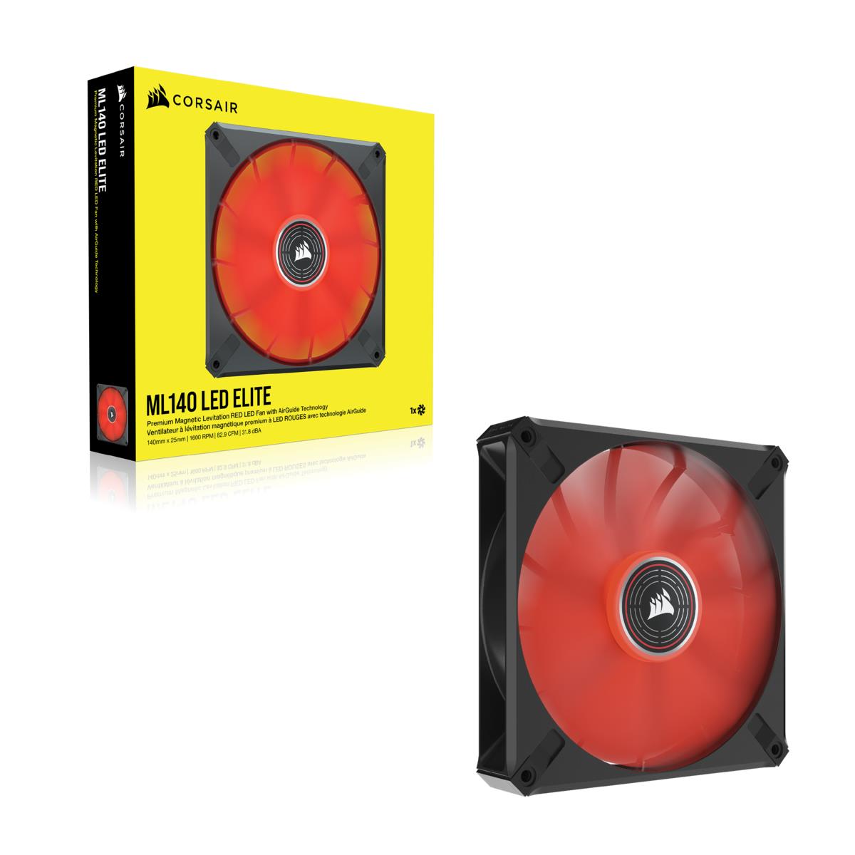 Led Fan - Ml140 LED Elite Red Premium 140mm Pwm Magnetic Levitation Fan