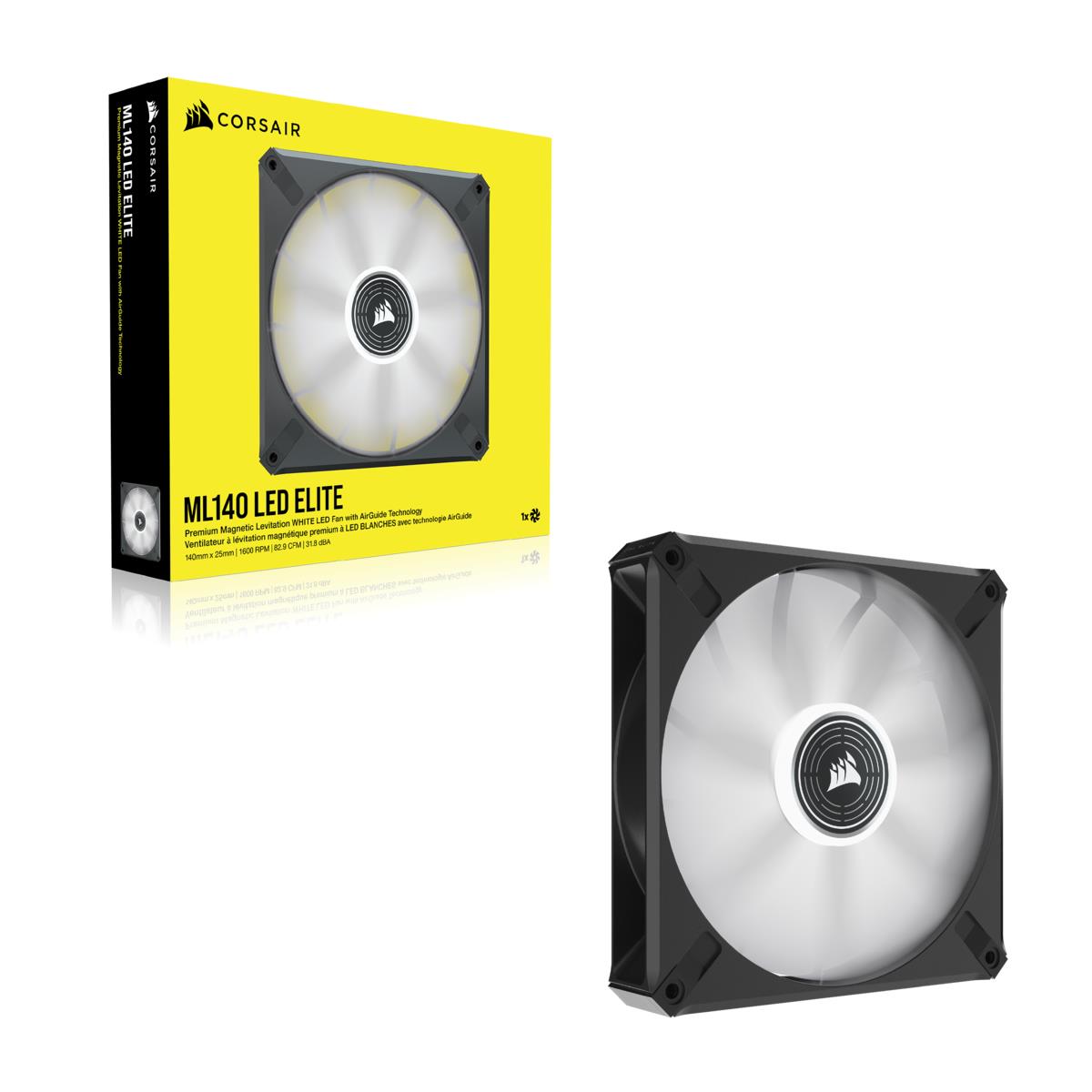 Led Fan - Ml140 LED Elite White Premium 140mm Pwm Magnetic Levitation Fan