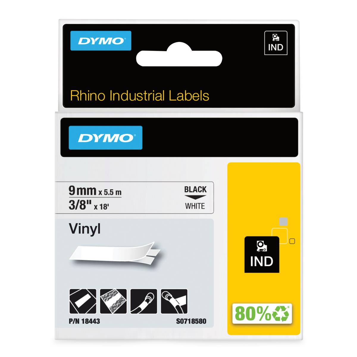 RHINO TAPE VINYL 9MM WIT