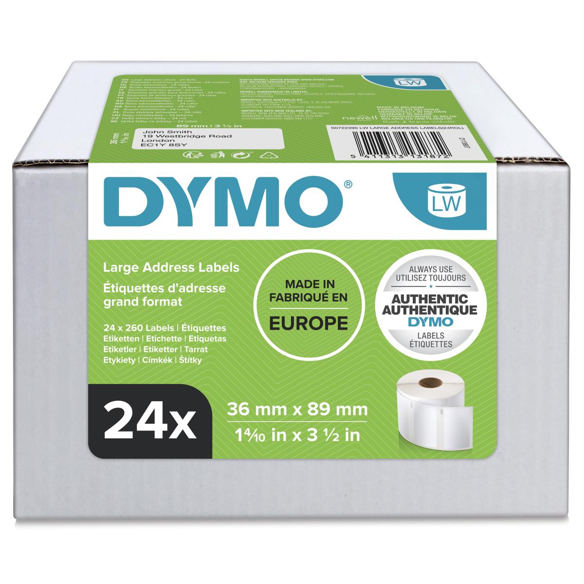 Labels Address 89x36mm White 24roll