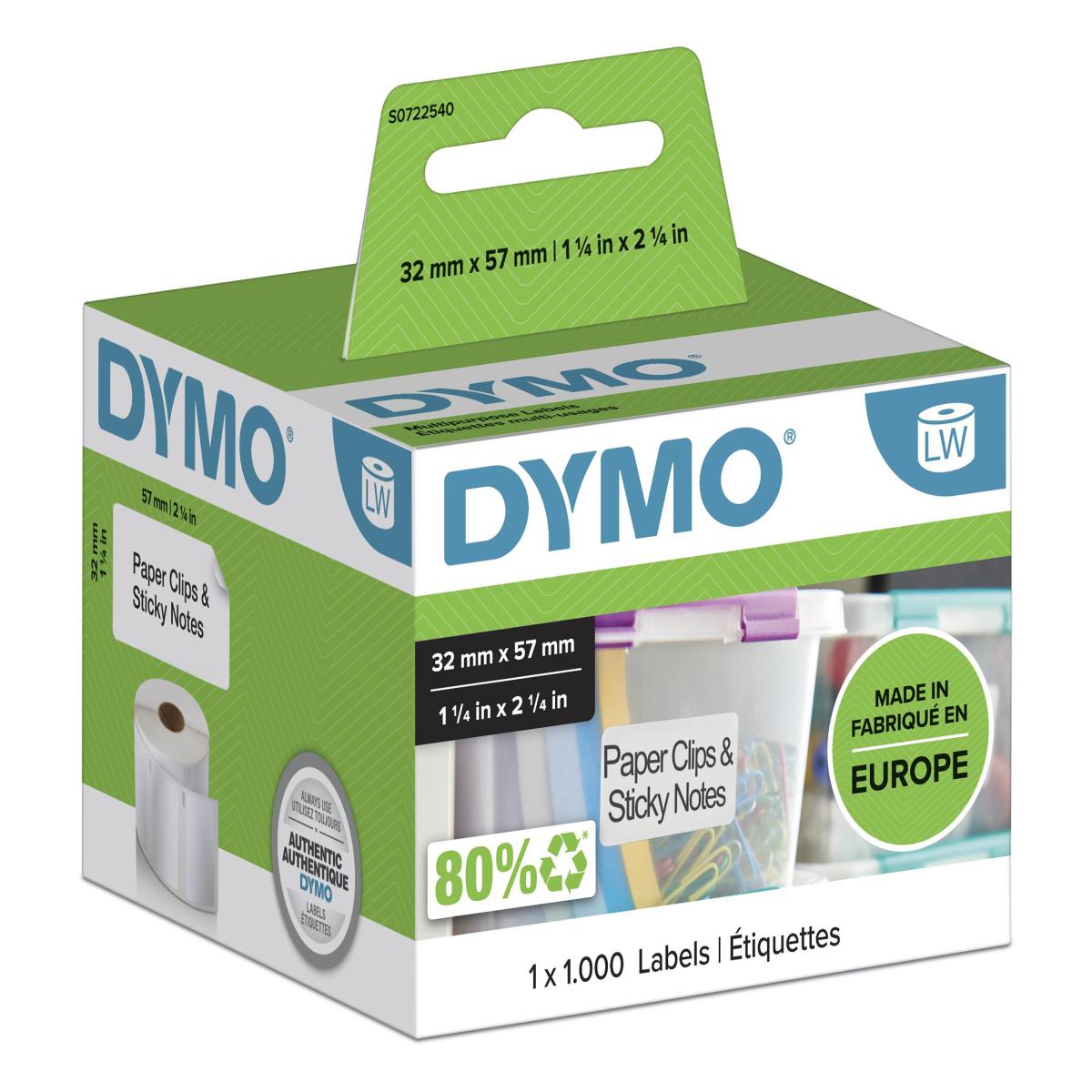 Labels Multi-purpose White 57x32mm 1000nos