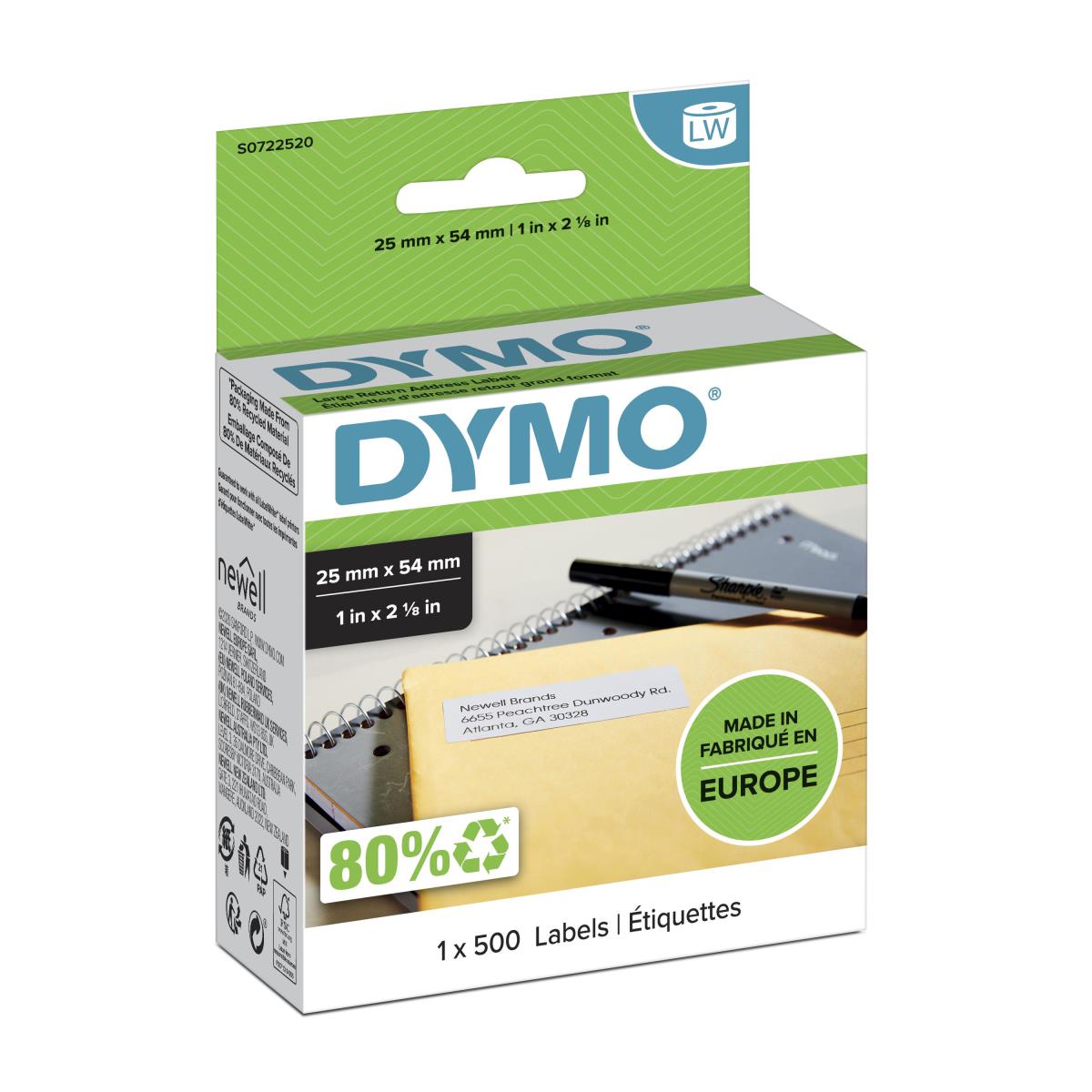 Labels Return Address 25x54mm White