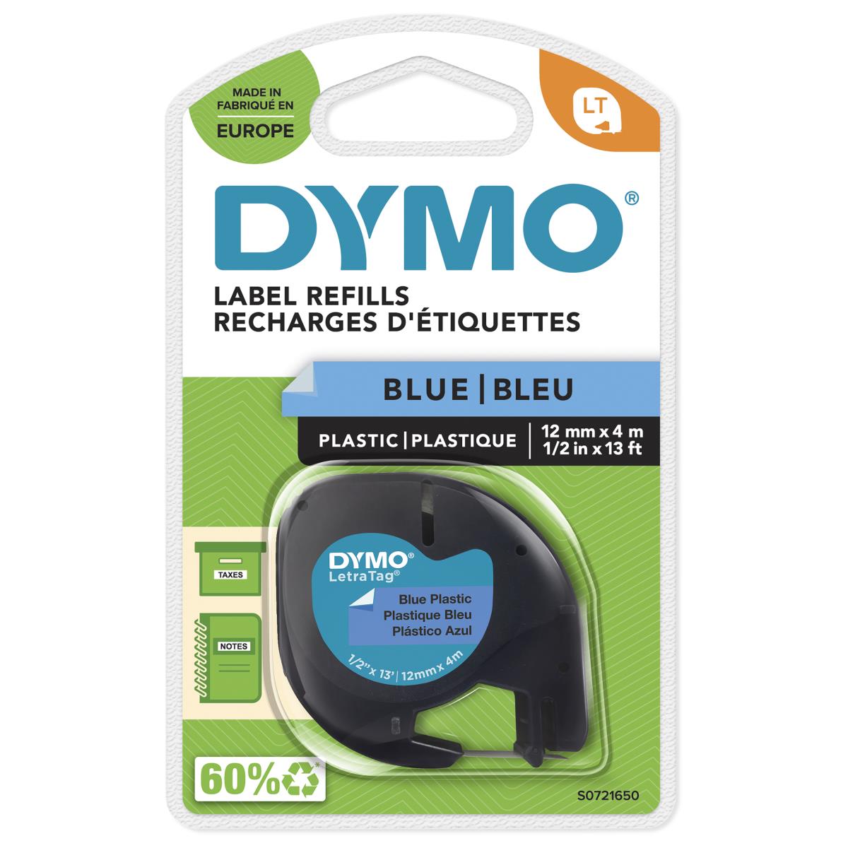 Plastic Tape Blue 12mx4mm For Letratag
