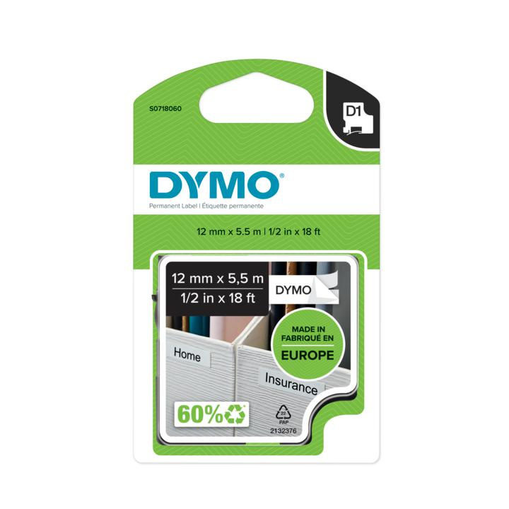Tape Fixed Black White 12mm Type D1