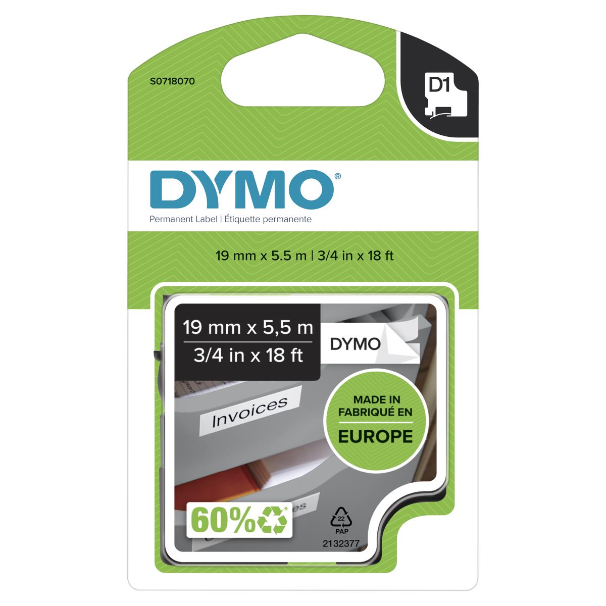 Tape Fixed Black White 19mm Type D1