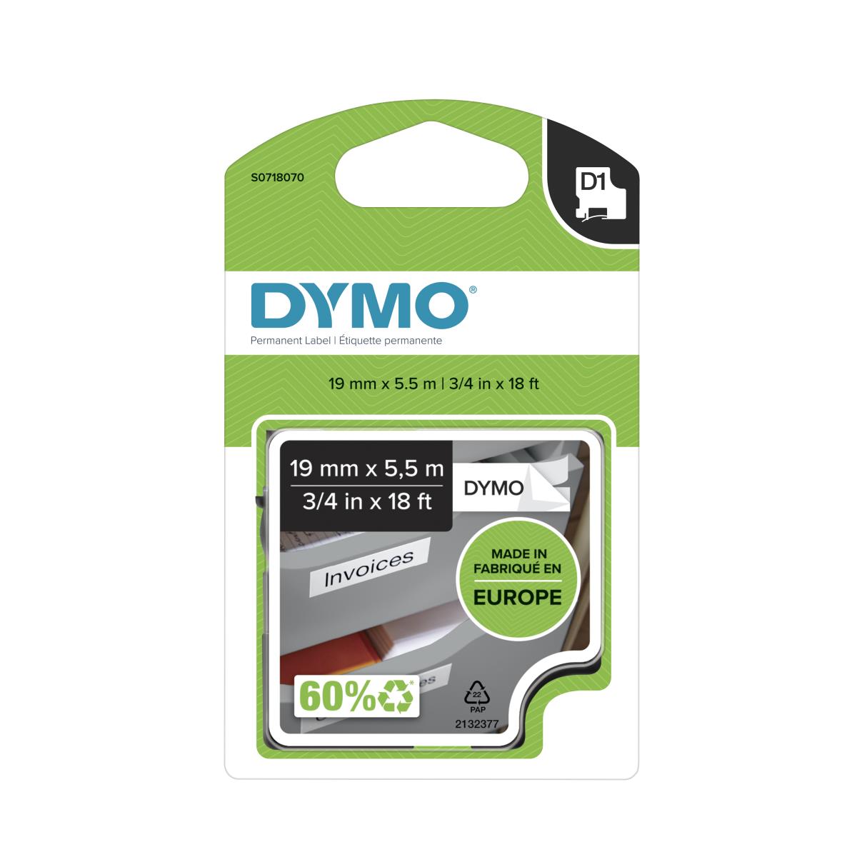 Tape Fixed Black White 19mm Type D1
