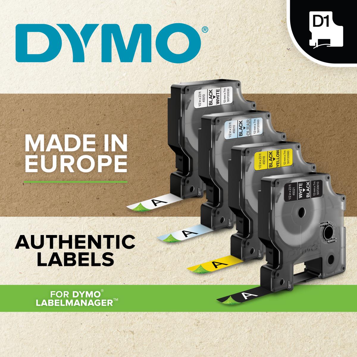 Tape/19mmx7m Black Transparent Type D1