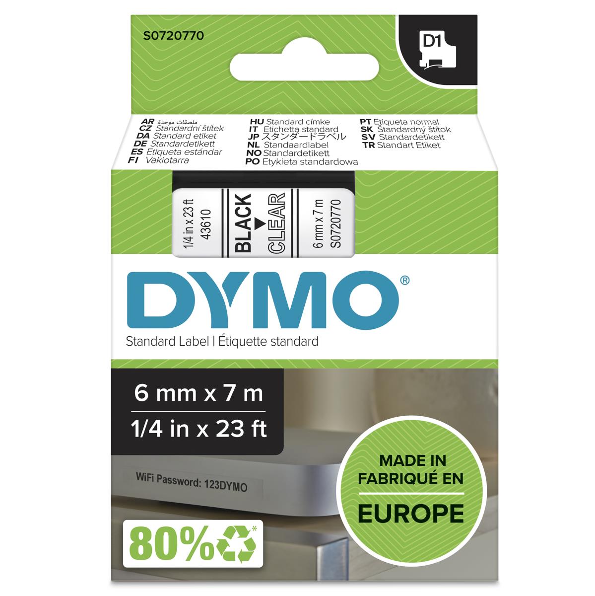 Tape Black On Transparent 12mmx7m